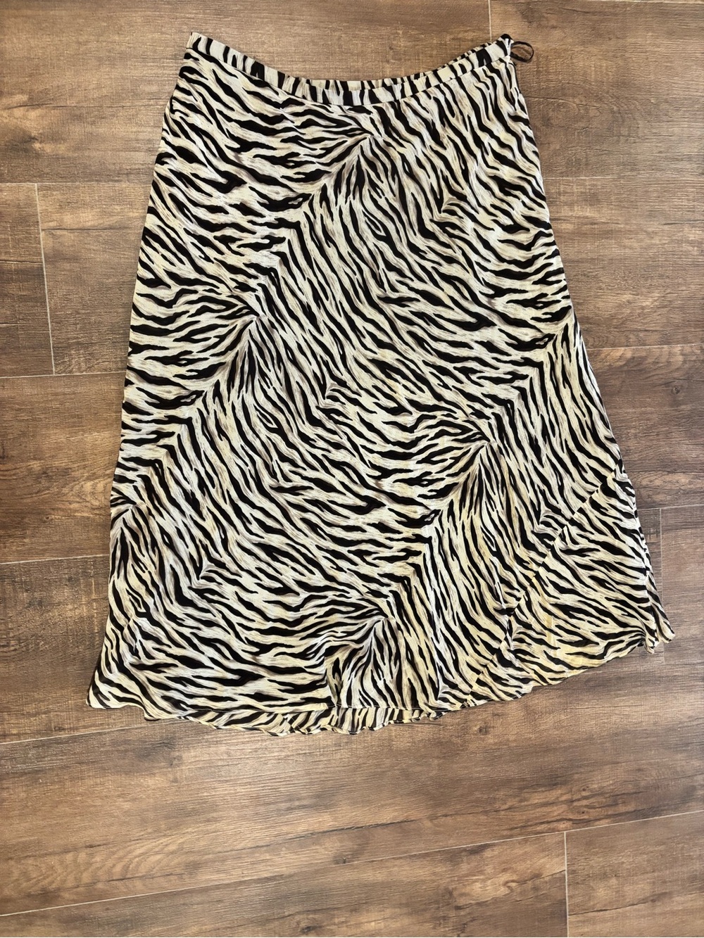 Jones New York 100% Silk Y2K Zebra Print Midi Skirt Side Zipper Size Women’s 18W